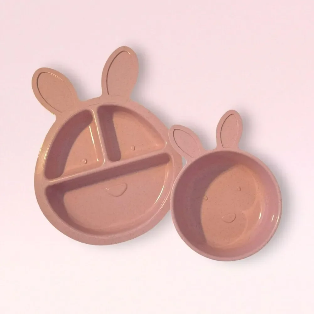 Pottery Barn Kids Critter Shaped Nursery Tabletop 2 Piece Set Pink